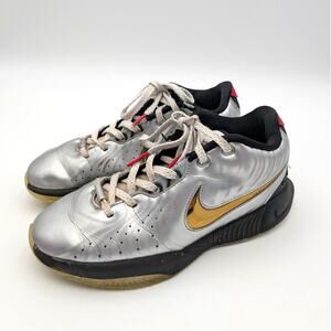 Nike LeBron XXI Lace-Up Sneaker Shoes Kids' Metallic Silver Size US6Y EU38.5